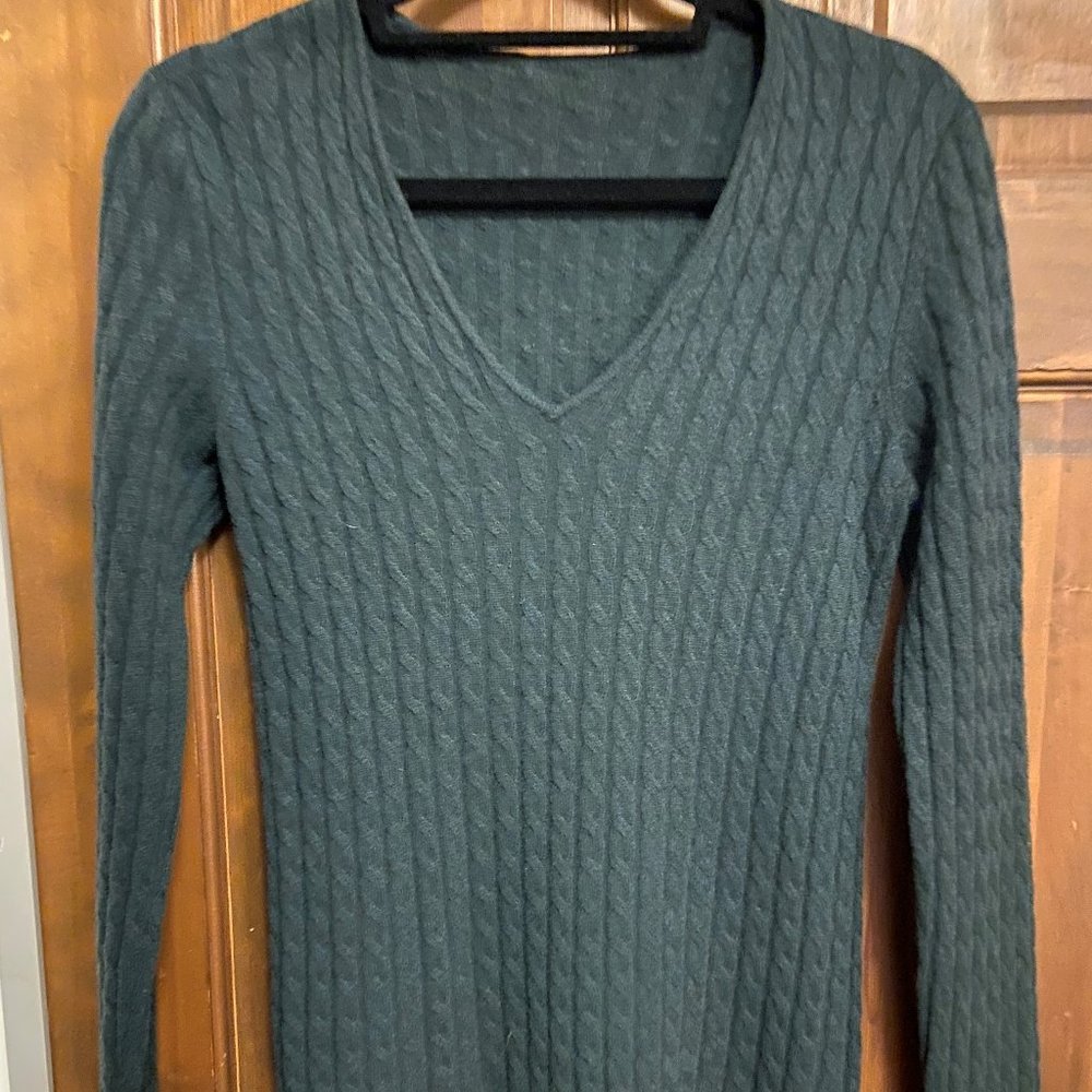 KINROSS Cashmere Women's Deep Green V-Neck Sweater Size M